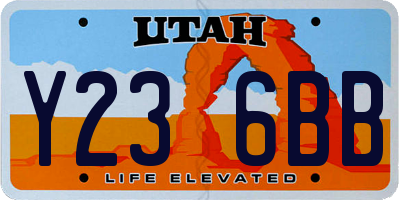 UT license plate Y236BB