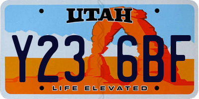 UT license plate Y236BF
