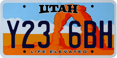 UT license plate Y236BH