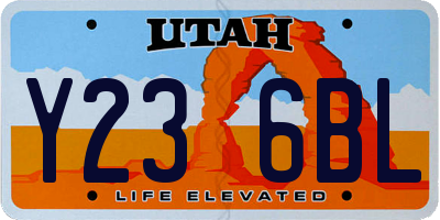UT license plate Y236BL