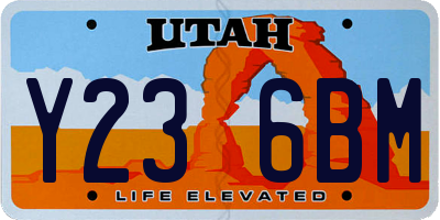 UT license plate Y236BM