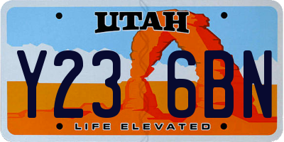 UT license plate Y236BN