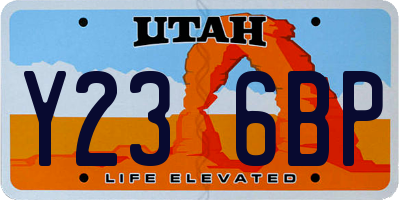 UT license plate Y236BP