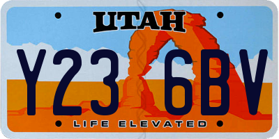 UT license plate Y236BV
