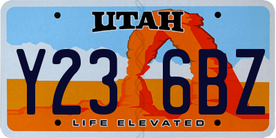 UT license plate Y236BZ