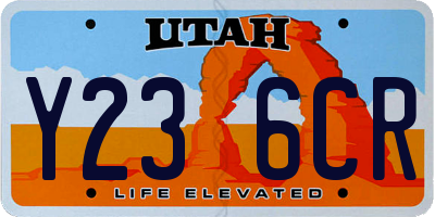 UT license plate Y236CR