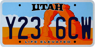 UT license plate Y236CW