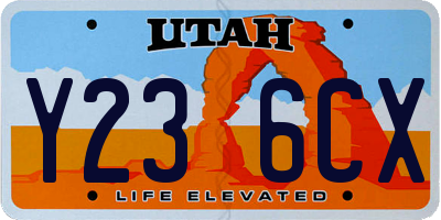 UT license plate Y236CX
