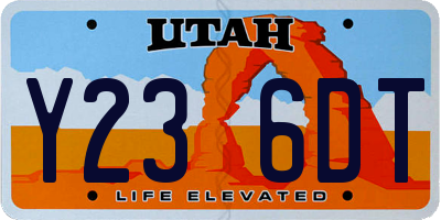 UT license plate Y236DT