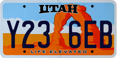 UT license plate Y236EB