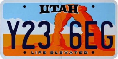 UT license plate Y236EG