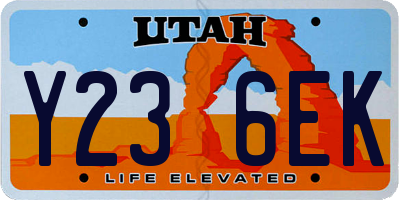UT license plate Y236EK