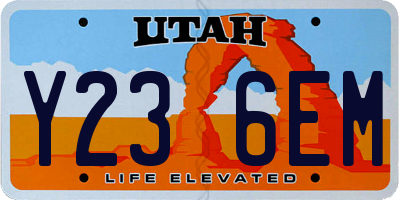 UT license plate Y236EM
