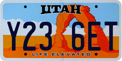 UT license plate Y236ET