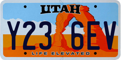 UT license plate Y236EV