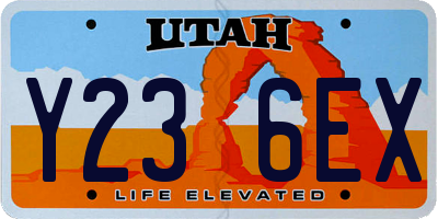 UT license plate Y236EX