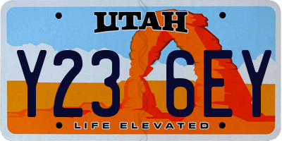 UT license plate Y236EY