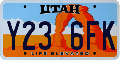 UT license plate Y236FK