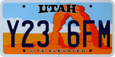 UT license plate Y236FM