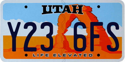 UT license plate Y236FS