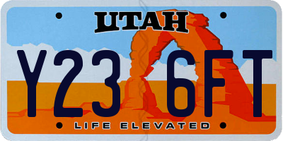 UT license plate Y236FT