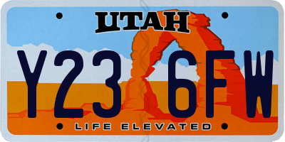 UT license plate Y236FW