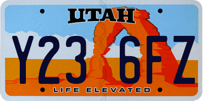 UT license plate Y236FZ