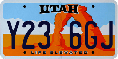 UT license plate Y236GJ