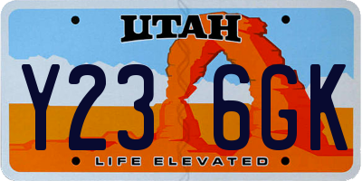UT license plate Y236GK