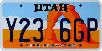 UT license plate Y236GP