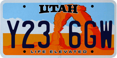 UT license plate Y236GW
