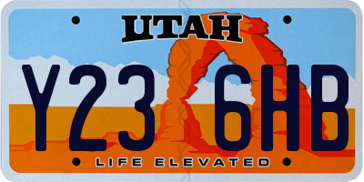 UT license plate Y236HB