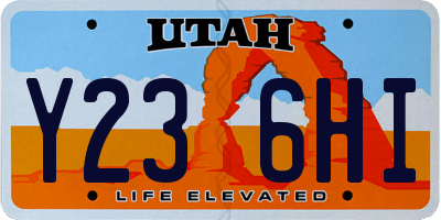 UT license plate Y236HI