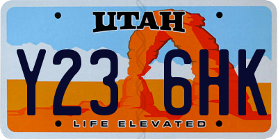 UT license plate Y236HK