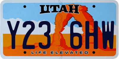 UT license plate Y236HW