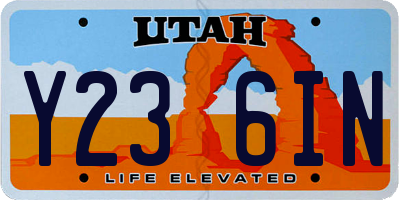 UT license plate Y236IN