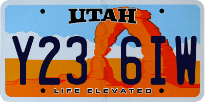 UT license plate Y236IW