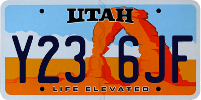 UT license plate Y236JF