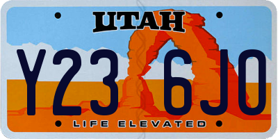 UT license plate Y236JO