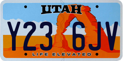 UT license plate Y236JV