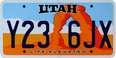 UT license plate Y236JX