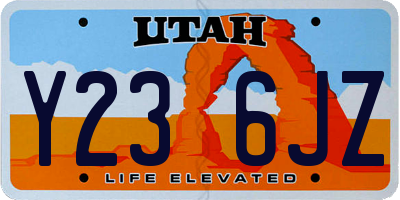 UT license plate Y236JZ