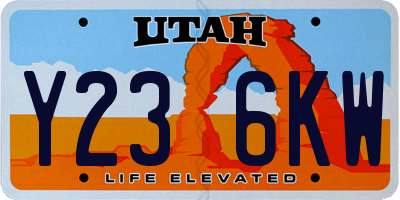 UT license plate Y236KW