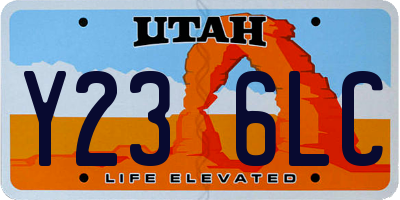 UT license plate Y236LC