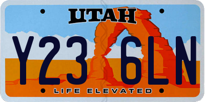 UT license plate Y236LN
