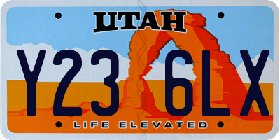 UT license plate Y236LX