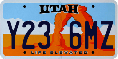 UT license plate Y236MZ