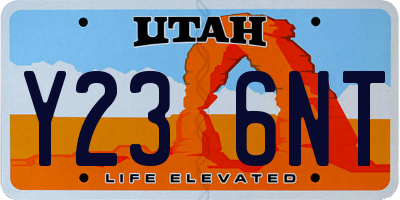 UT license plate Y236NT