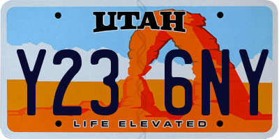 UT license plate Y236NY