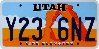 UT license plate Y236NZ